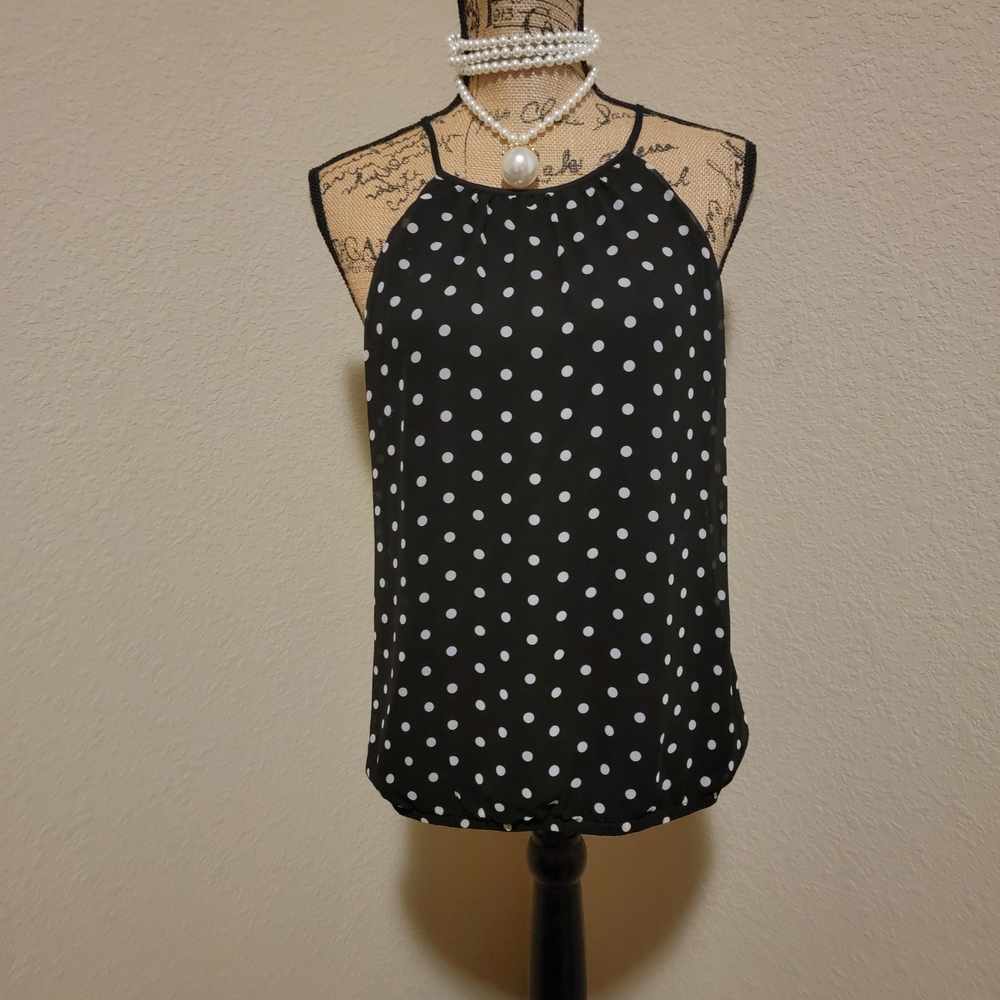 (NWT) Express Black and White Polka Dot Blouse